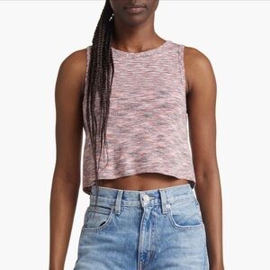 NWT Free People Womens Best of Us Sweater Tank Onyx Blossom Combo Punk Gray Tie